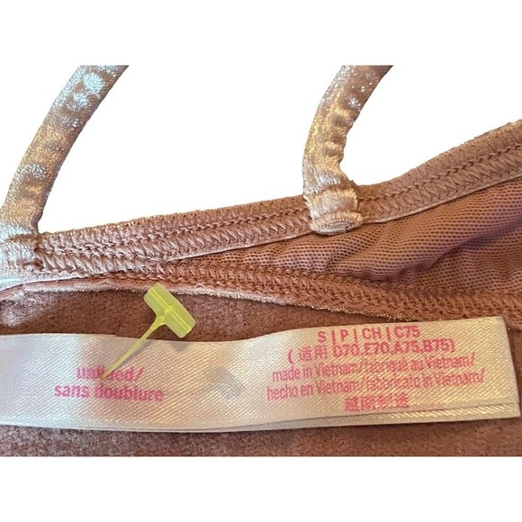 Victorias Secret PINK Bra Light Line Wide Band Wireless Velour Mauve Rose SZ S - Picture 5 of 6